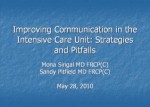  “Improving Communication at Morning Rounds: Strategies and Pitfalls” (Singal,M., Pitfeild,S.,Northway,T.,Krahn,G. 2010)